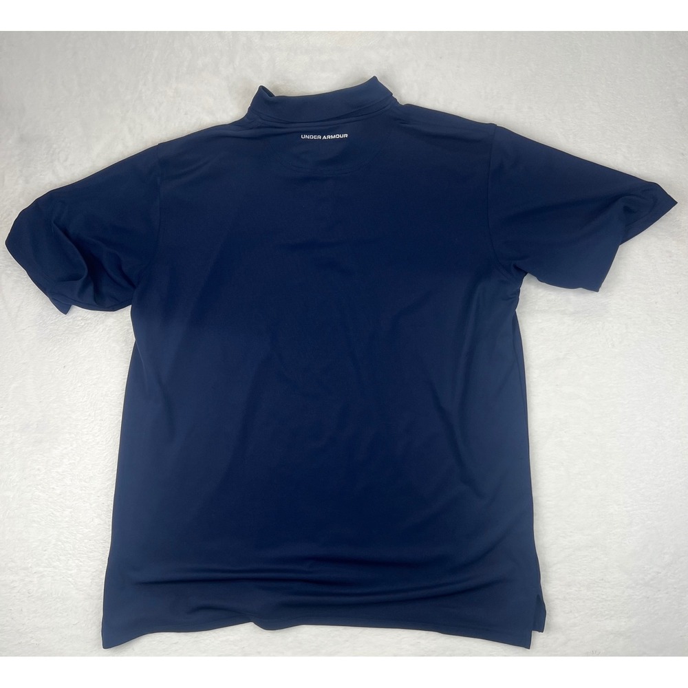 Under Armour Men XXL Navy Blue Polo Shirt Short Sleeve Golf Athletic Performance - Picture 6 of 6